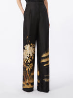 max mara fluid printed silk trousers for women