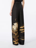max mara fluid printed silk trousers for women
