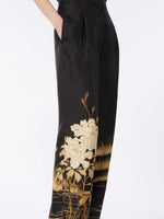 max mara fluid printed silk trousers for women