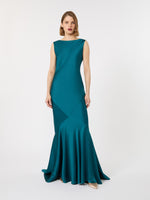 Long Envers Satin Dress for Women - Oil - Max Mara KSA