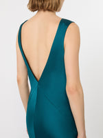 Long Envers Satin Dress for Women - Oil - Max Mara KSA