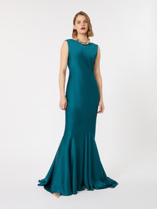 max mara long envers satin dress for women