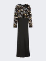 Embroidered tulle and enver satin dress