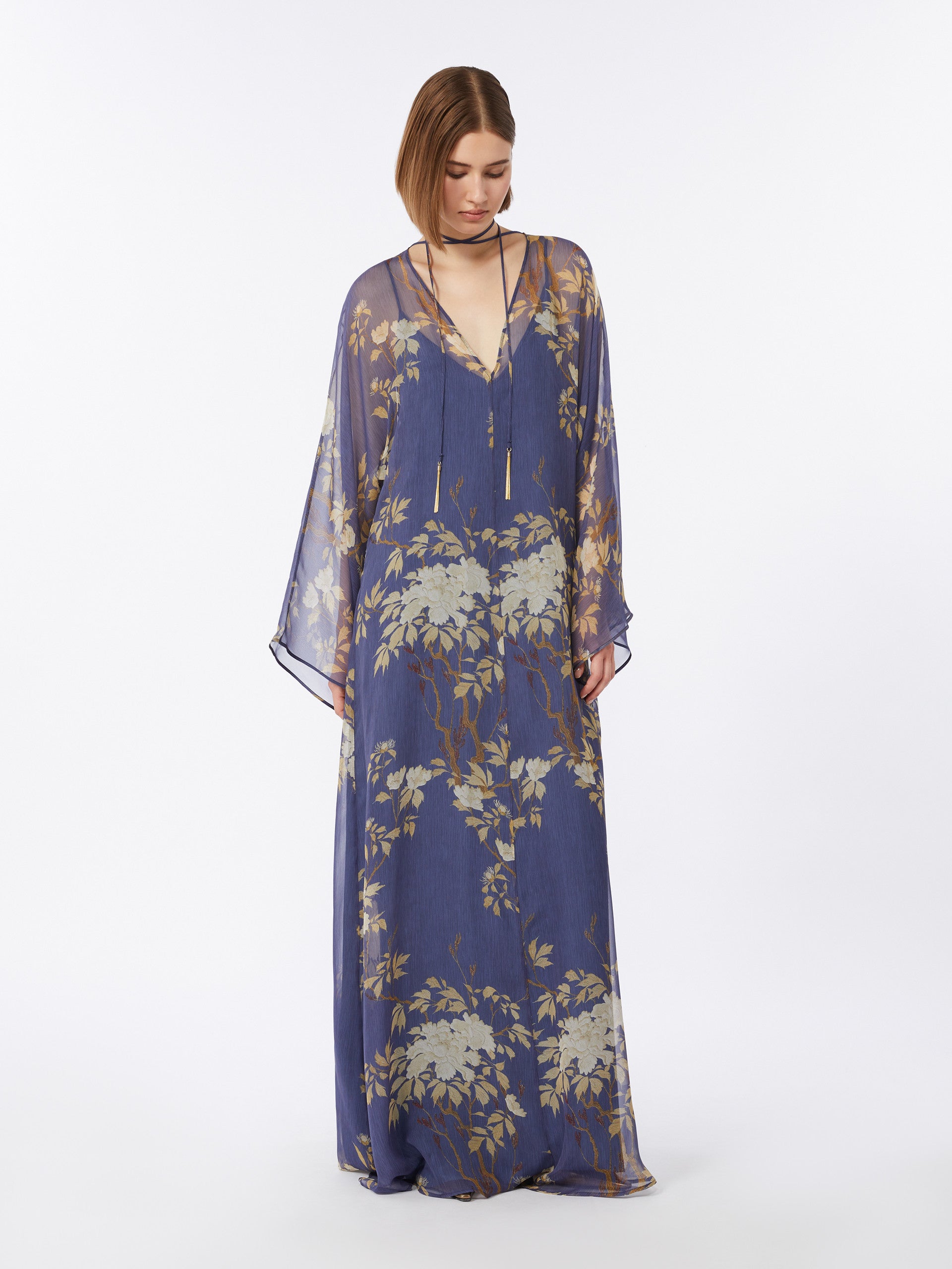 max mara printed silk kaftan dress for women