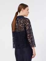 Macramé Lace Blouse for Women - Midnightblue - Max Mara KSA