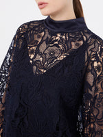 Macramé Lace Blouse for Women - Midnightblue - Max Mara KSA