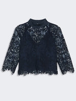 Macramé Lace Blouse for Women - Midnightblue - Max Mara KSA