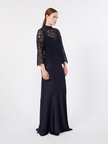 Macramé Lace Blouse for Women - Midnightblue - Max Mara KSA