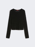 Embroidered wool and mohair yarn sweater