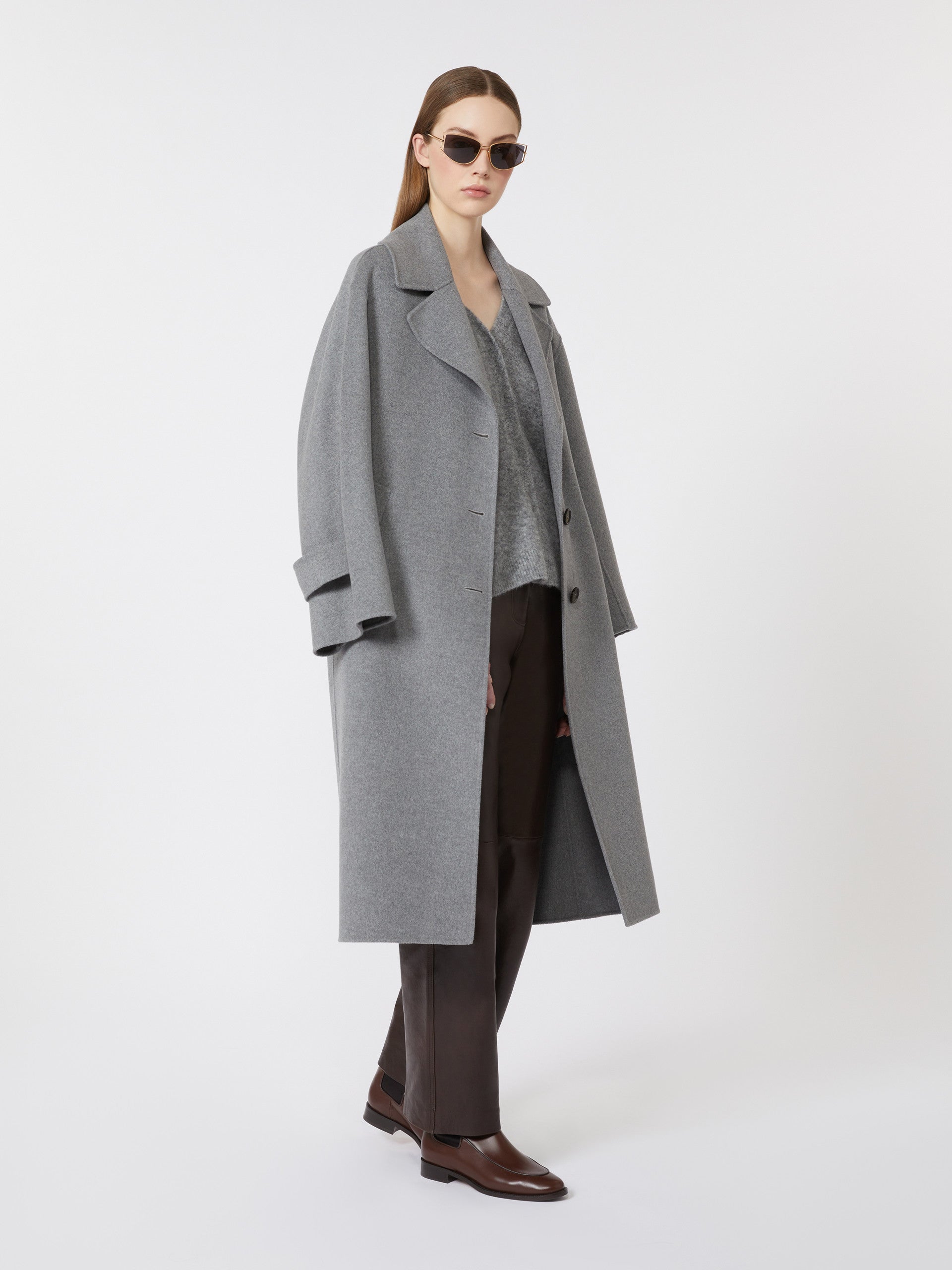 Single-breasted wool coat