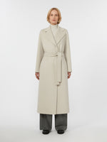 Wool drap wrap coat