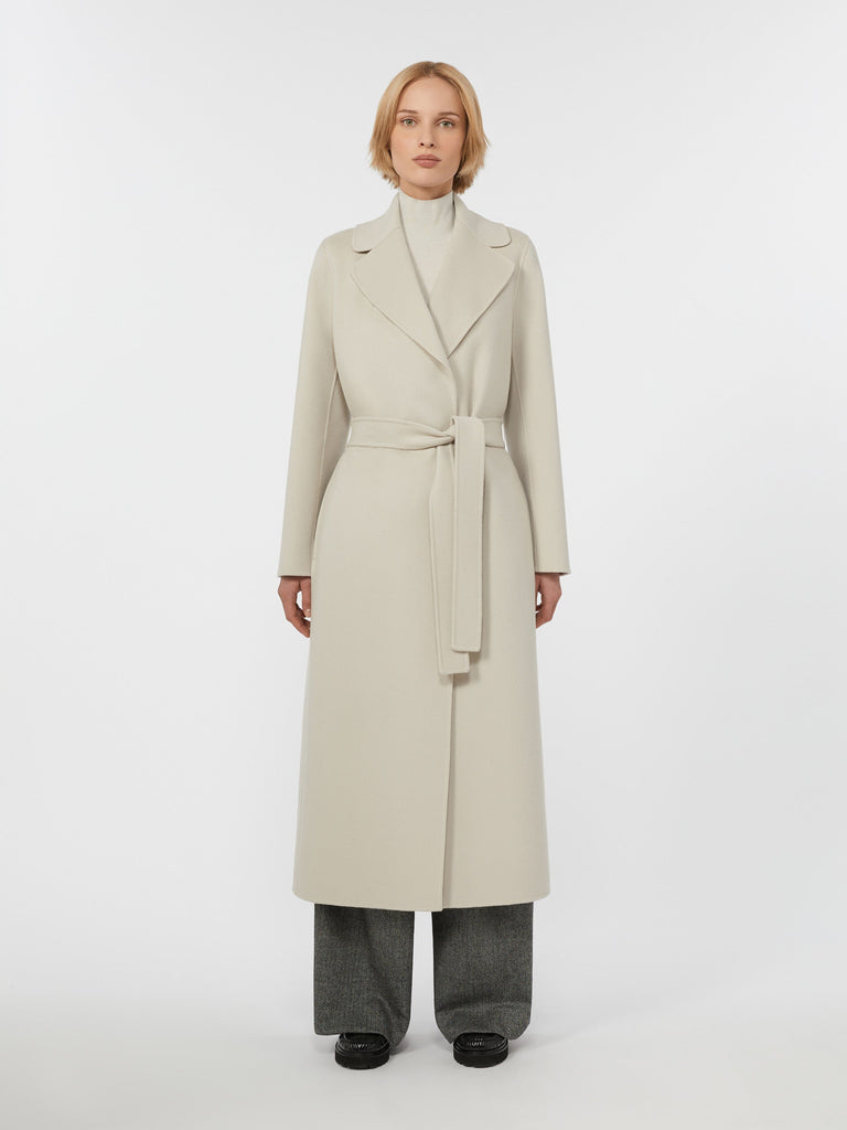 Wool drap wrap coat