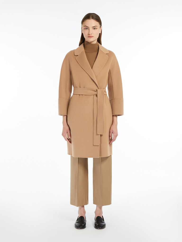 Short double-faced wool coat