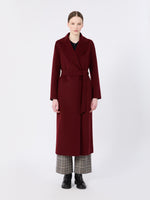Wool Broadcloth Robe Coat for Women - Bordeaux - Max Mara KSA