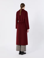 Wool Broadcloth Robe Coat for Women - Bordeaux - Max Mara KSA