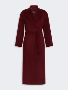 Wool Broadcloth Robe Coat for Women - Bordeaux - Max Mara KSA