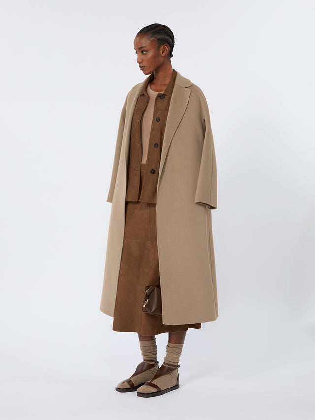 Wool broadcloth midi coat