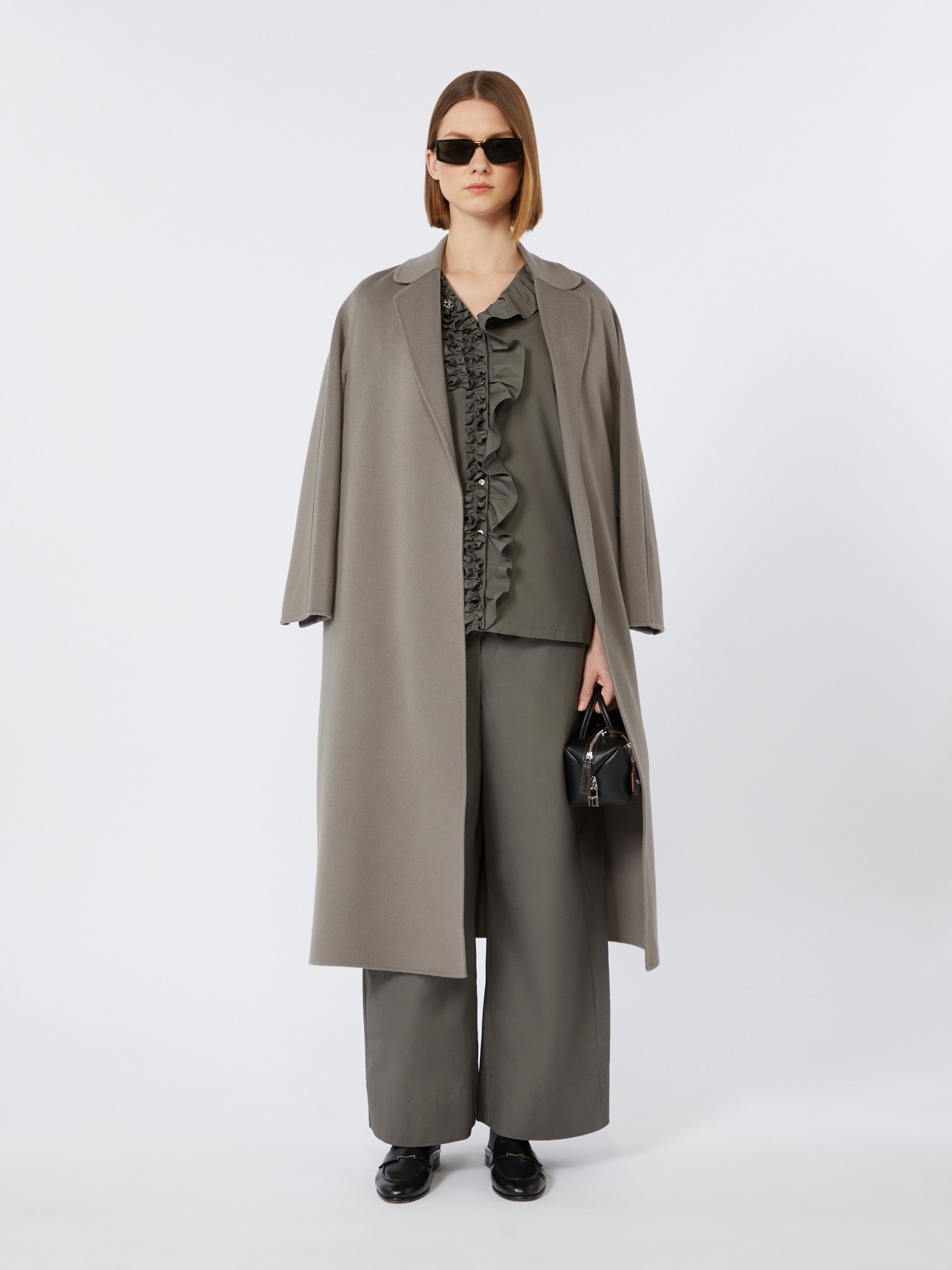 Wool broadcloth midi coat