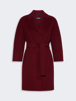 Short Double-Faced Wool Coat for Women - Bordeaux - Max Mara KSA