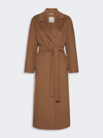 Long Wool Drap Wrap Coat for Women - Hazelnut Brown - Max Mara KSA