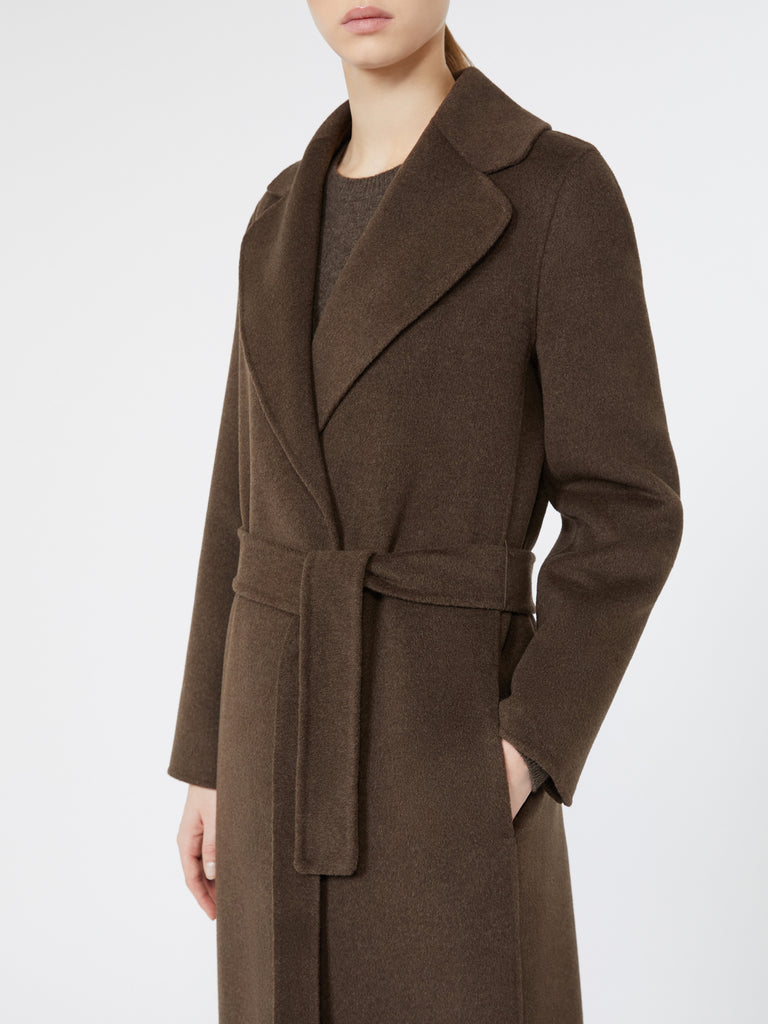 max mara معطف بتصميم رداء مزدوج من الصوف والياك