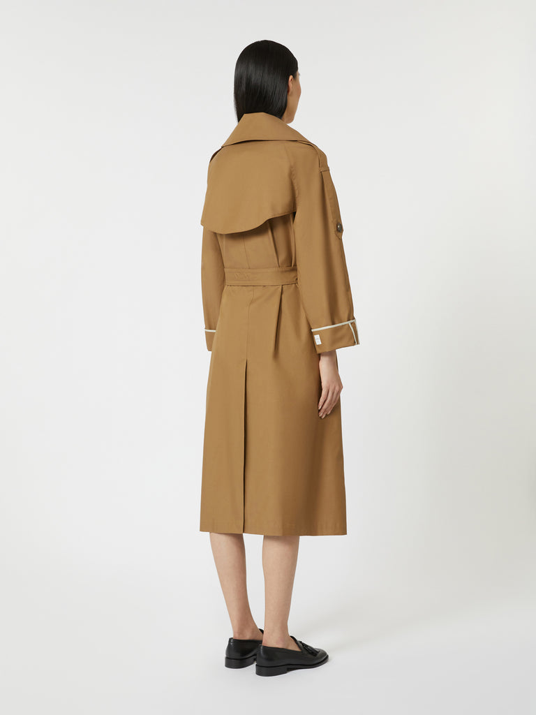 Oversized water-repellent twill trench coat