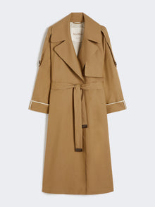 Oversized water-repellent twill trench coat