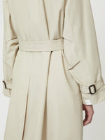 Double-breasted water-repellent twill trench coat
