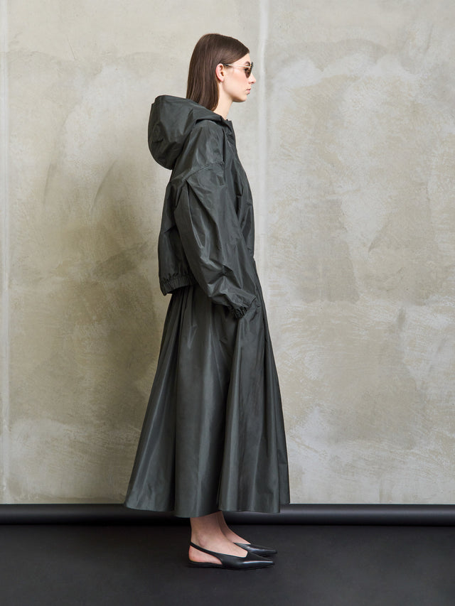 Water-Repellent Taffeta Hooded Jacket for Women - Dark Green - Max Mara KSA