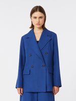 max mara double-breasted linen canvas jacket for women