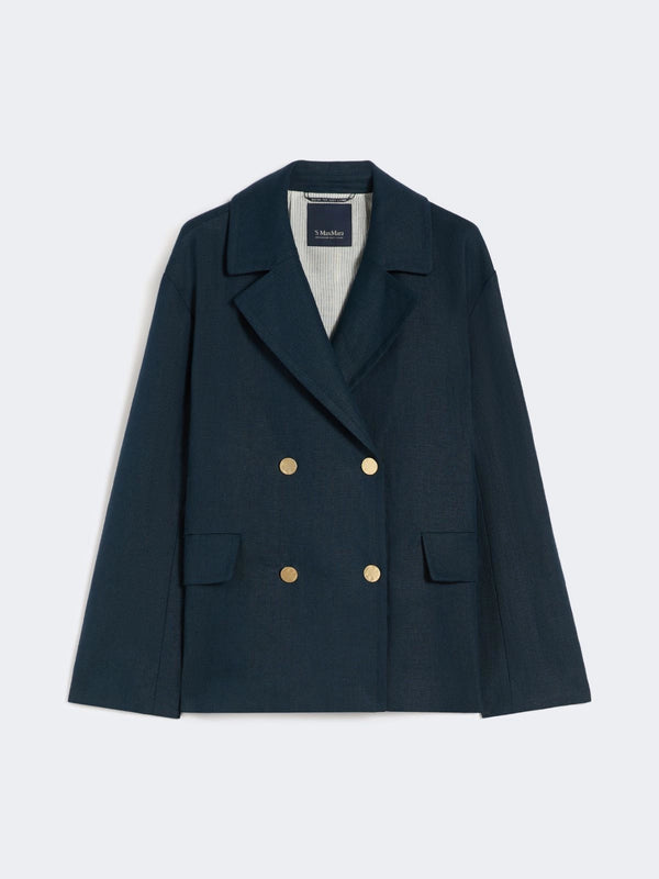max mara double-breasted linen jacket for women