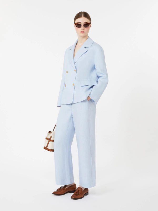 max mara double-breasted linen jacket for women