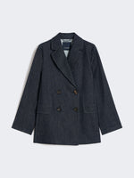 Double-breasted denim blazer