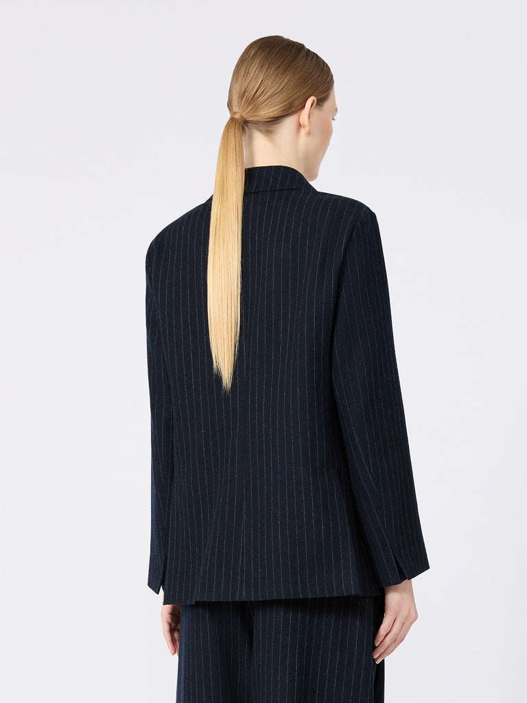 max mara double-breasted pinstripe wool jacket