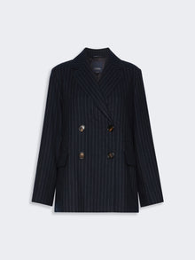 max mara double-breasted pinstripe wool jacket for women