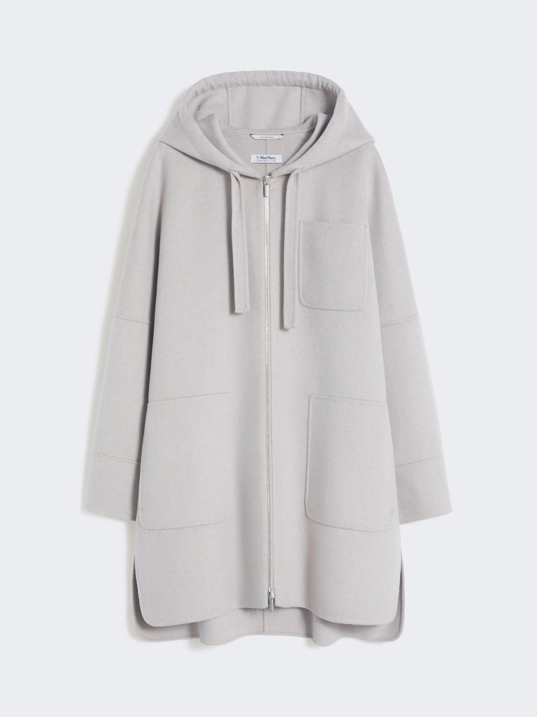Double-faced wool hooded coat