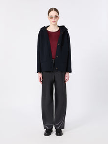 Hooded Wool Coat for Women - Midnightblue - Max Mara KSA