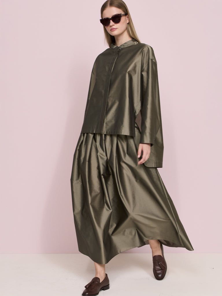 max mara pleated organza skirt