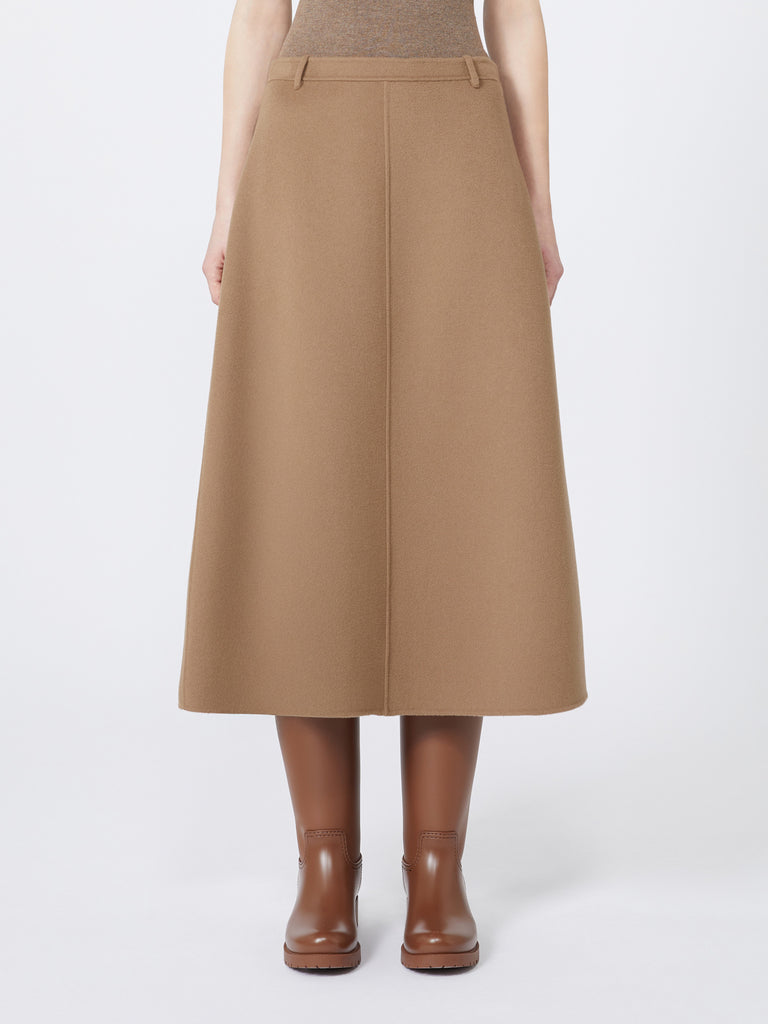 Flared wool skirt