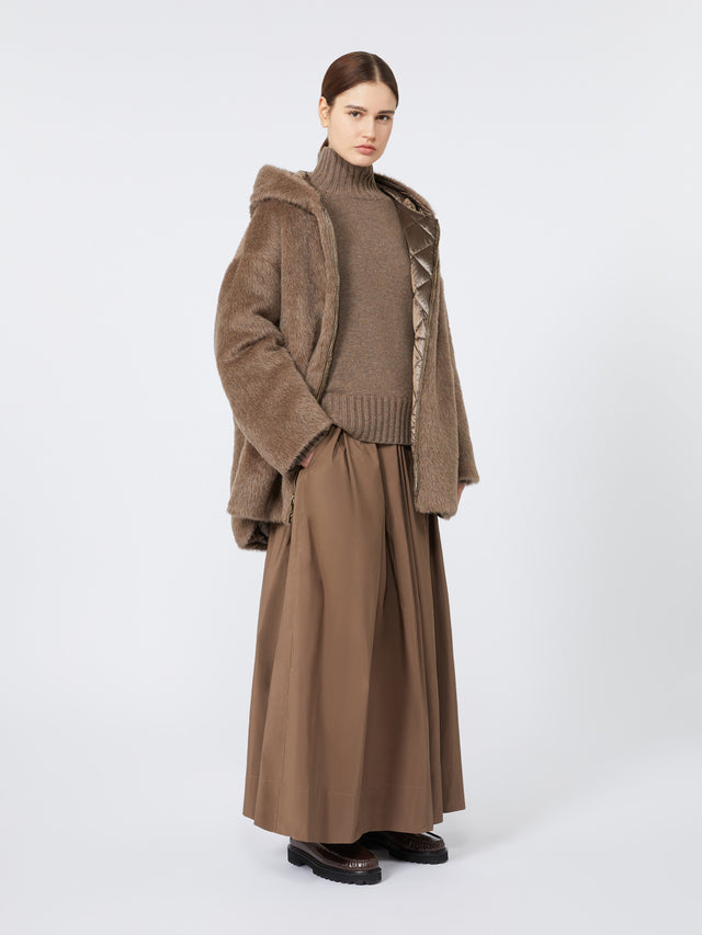 Cotton micro faille skirt