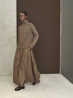 Cotton micro faille skirt