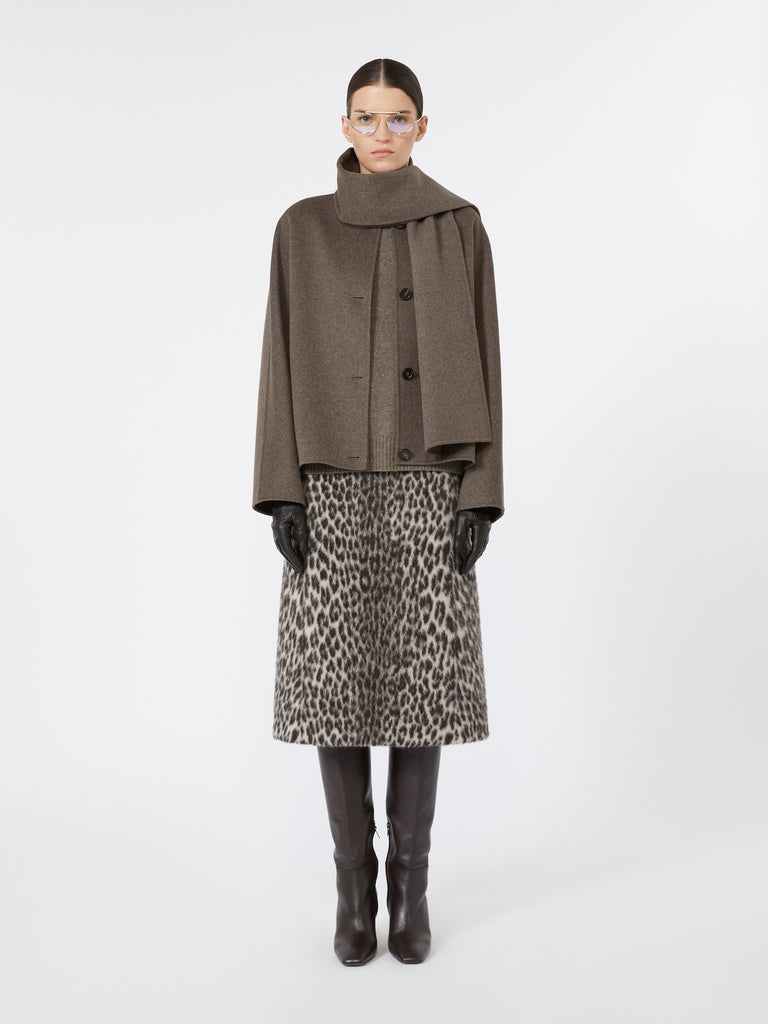 max mara jacquard wool and alpaca calf-length skirt
