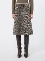 Jacquard Wool And Alpaca Calf-Length Skirt for Women - Ecru - Max Mara KSA