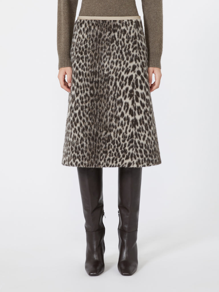 max mara jacquard wool and alpaca calf-length skirt