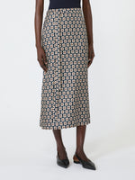 max mara printed silk twill skirt for women