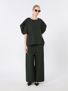 Cotton Poplin Blouse for Women - Green - Max Mara KSA