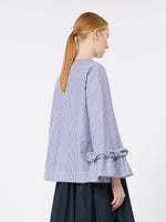 max mara poplin blouse with ruffles and flounces for women