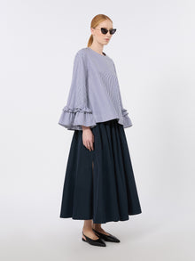 max mara poplin blouse with ruffles and flounces for women