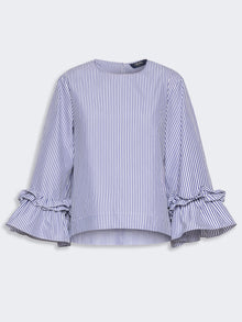 max mara poplin blouse with ruffles and flounces for women