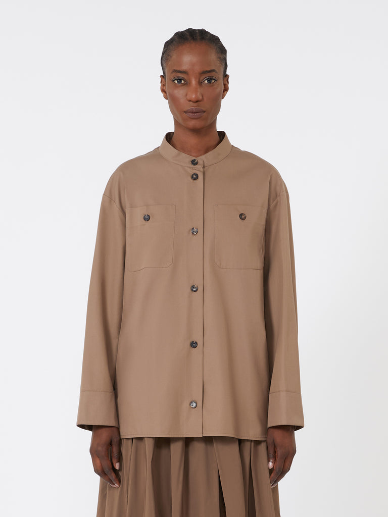 Cotton Mandarin-neck shirt